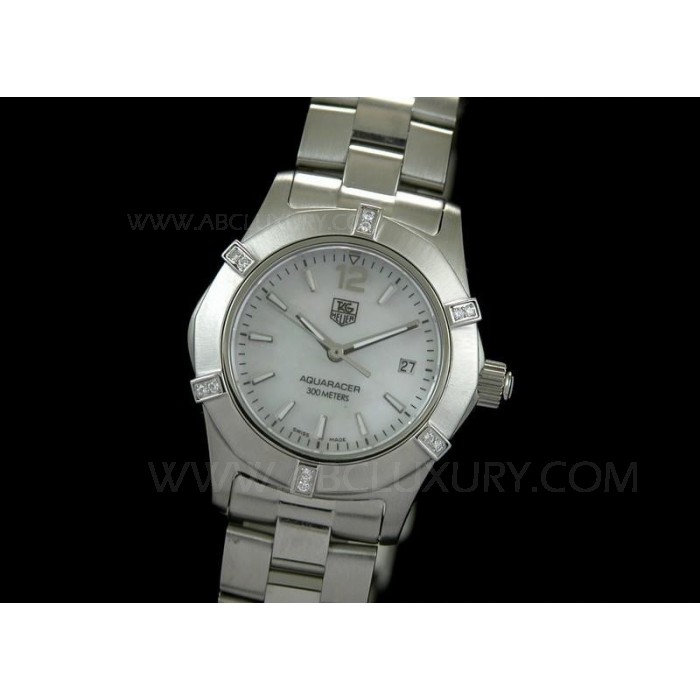 Replica Tag Heuer Aquaracer Orologi da donna bianca quadrante in madreperla Cassa in acciaio STAL052