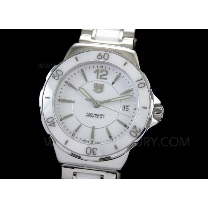Replica TAG Heuer Formula 1 orologi unisex di ceramica bianca Quadrante Svizzero Movimento al quarzo STF002