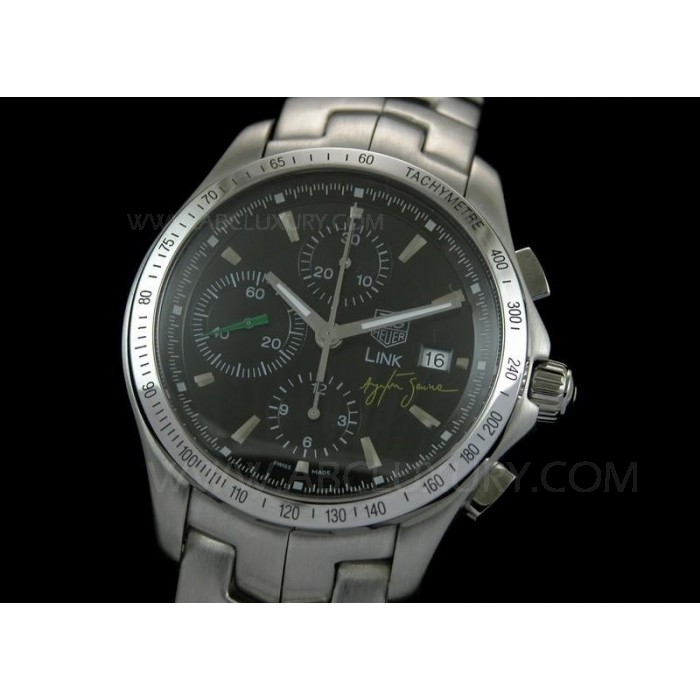 Replica TAG Heuer Link Ayrton Senna Chronograph Uomo Orologi quadrante nero Movimento Svizzero STL005