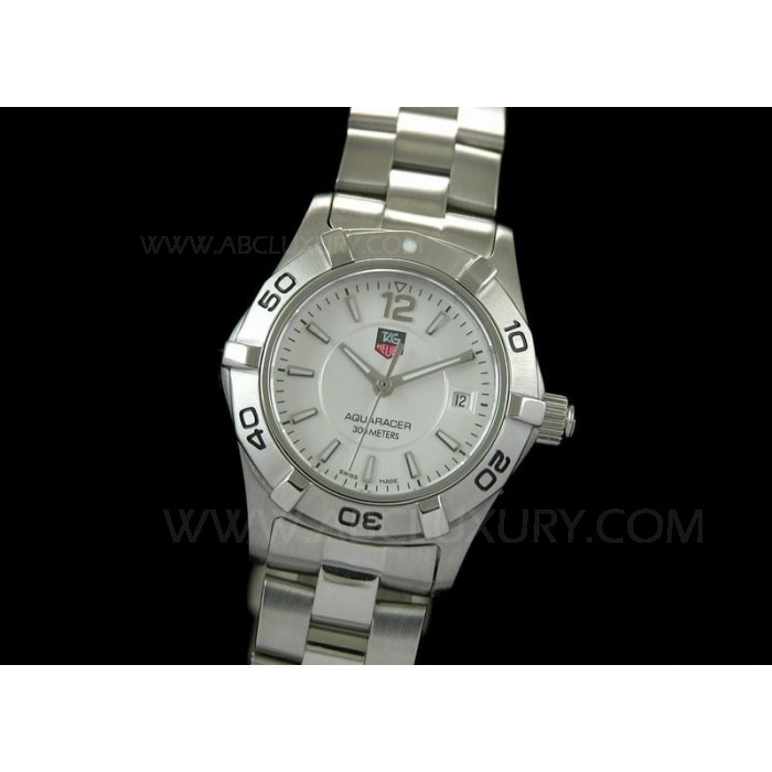 Replica TAG Heuer Aquaracer Orologi quadrante bianco 27 ​​millimetri Bracciale in acciaio inox STAL037