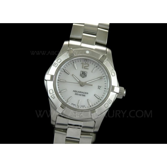 Replica Tag Heuer Aquaracer Orologi da donna bianca quadrante in madreperla Cassa in acciaio STAL035