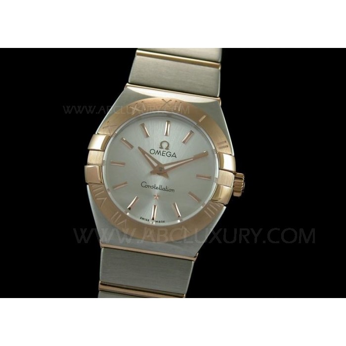 Replica Omega Constellation Orologi da donna Argento Quadrante oro rosa Lunetta Svizzero Movimento SOCL014
