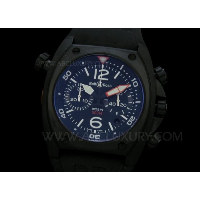 Replica Bell&Ross Tonneau BR02-94 Cronografo Orologi Bianco Numeri PVD Caso SBR022