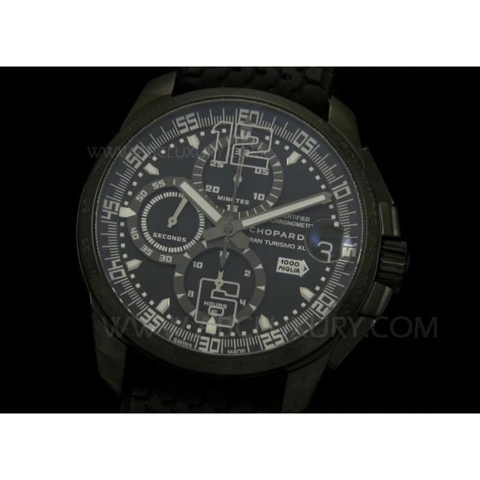 Replica Chopard Tourismo GTXXL Chronograph PVD Caso Quadrante Nero Movimento Svizzero SCH018