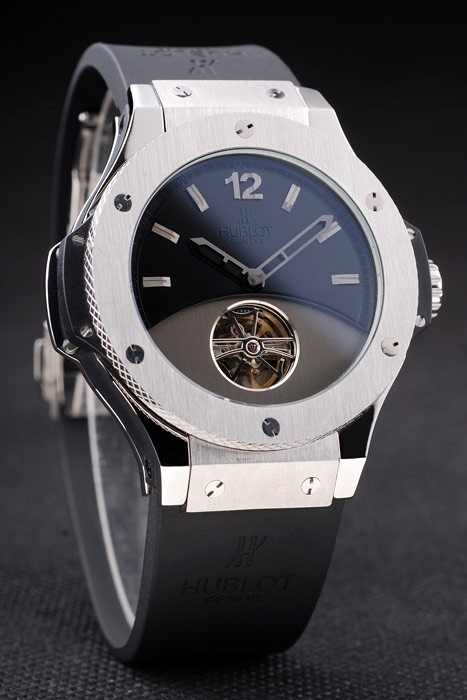 Replica Panerai Luminor GMT Svizzero Uomo Orologi quadrante nero 44 millimetri di gomma nera Strap SPLG003