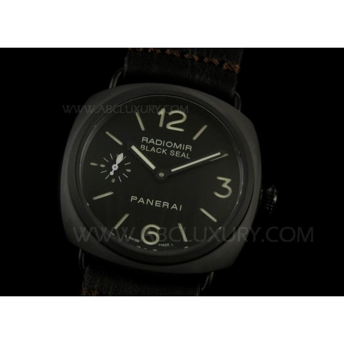 Cinturino Replica Panerai Radiomir Black Seal Svizzero Orologi ceramica nera Custodia in pelle nera SPRA007