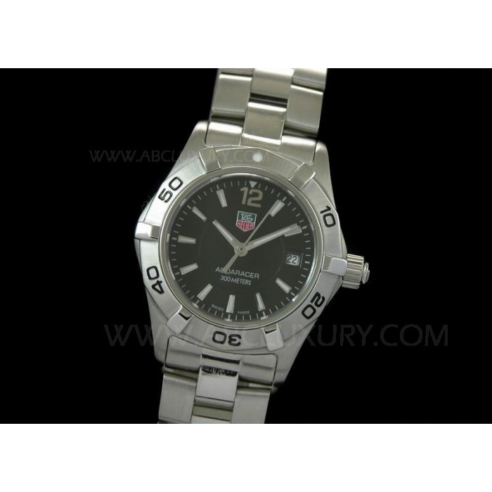Replica TAG Heuer Aquaracer Orologi quadrante nero 27 millimetri in acciaio inossidabile Bracciale STAL038